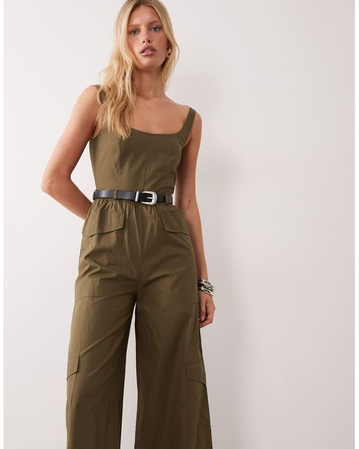 ASOS Natural Utility Jumpsuit