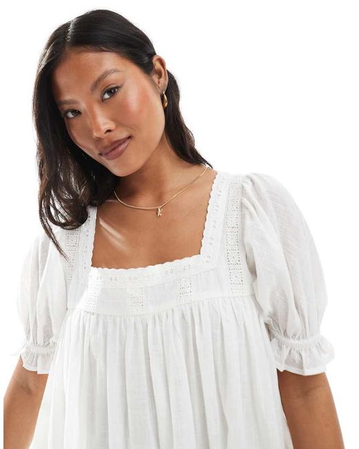 Miss Selfridge White Voile Smock Dress