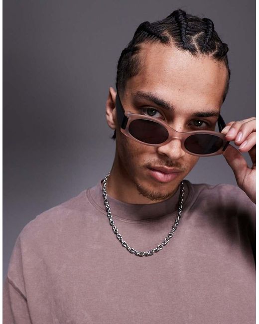Occhiali Da Sole Con Montatura Grigia E Nera Trasparente Opaca E Lenti Fumé di ASOS in Black da Uomo