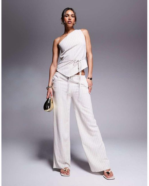 Kaiia Purple Exclusive Linen Look Wide Leg Trouser Co-ord