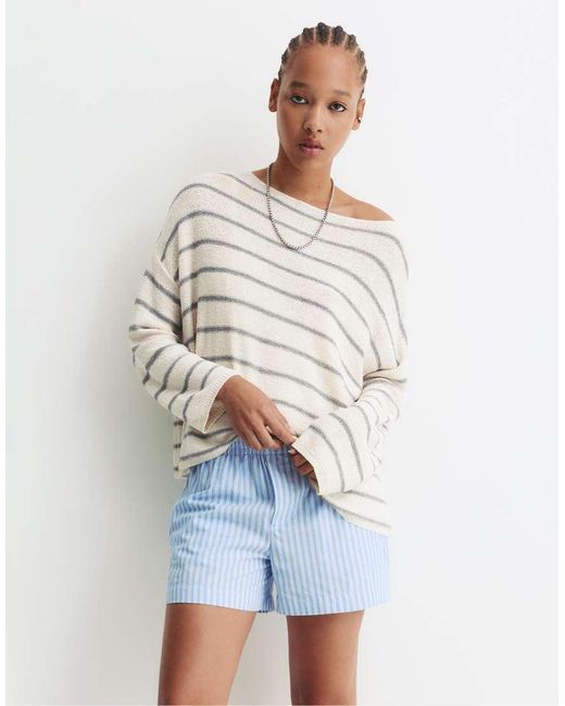Maglione A Righe di Pull&Bear in White