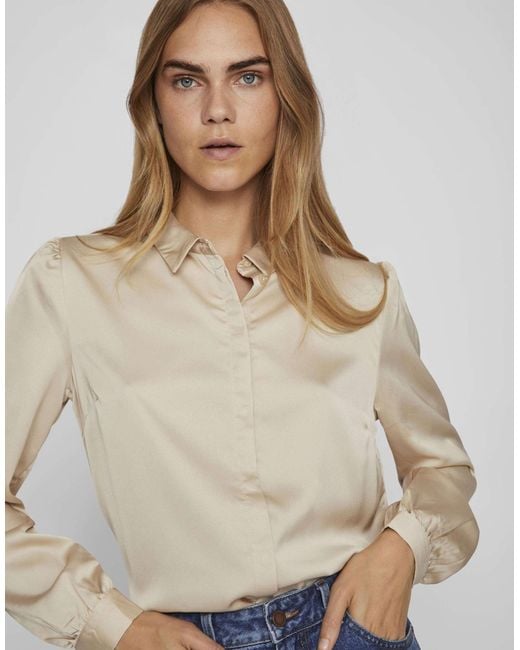 Chemise - ciment Vila en coloris Blue