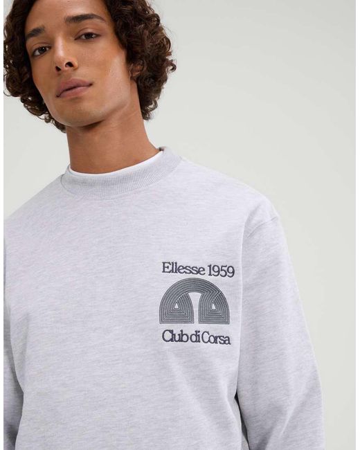 Ellesse White Club Di Corsa Long Sleeve Graphic Sweatshirt