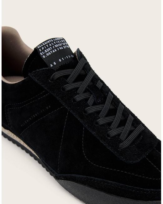 AllSaints – harri – flache sneaker in Black für Herren