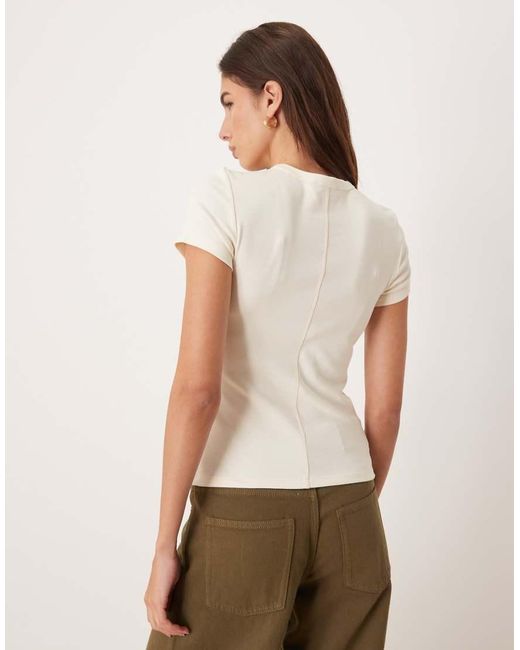 Calvin Klein White Ribbed Button Up Top