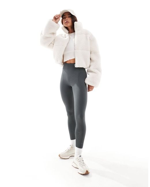 Miss Selfridge White Borg Puffer Jacket