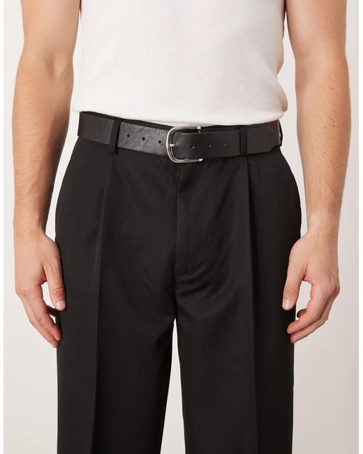 ASOS Black Smart Oversized Tapered Pants With Front Pleats for men