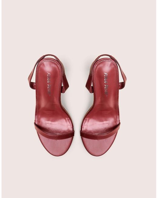 Public Desire Pink Barely Wide Fit Pu Round Toe Slingback Stiletto Heels