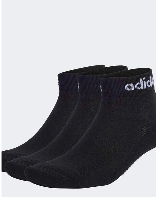 Adidas Originals Black Linear Ankle Cushioned Socks 3 Pairs