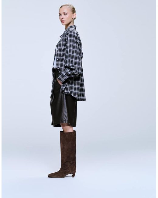 Lioness Black Notting Hill Cotton Oversized Shoulder Pad Detail Multiway Button Front Shirt