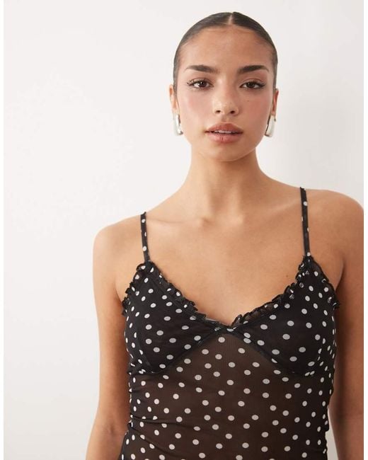 ASOS Black Sheer Mesh Cami Top