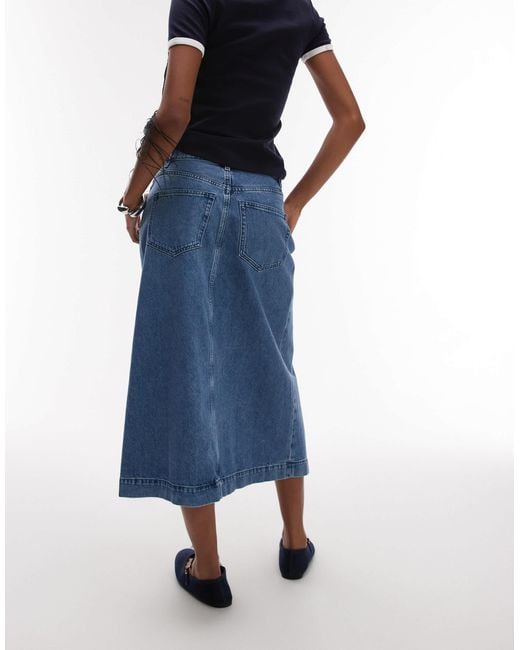 ARKET Blue Denim Midi Wrap Skirt