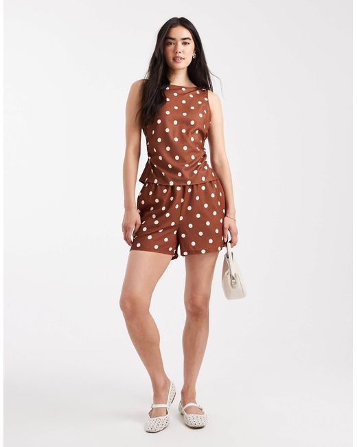 Top d'ensemble sans manches à pois avec détail noué au dos Vero Moda en coloris Multicolor
