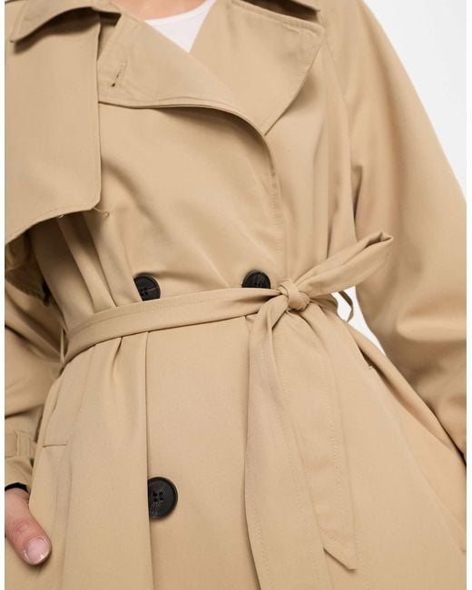ONLY Natural Double Breasted Trench Coat