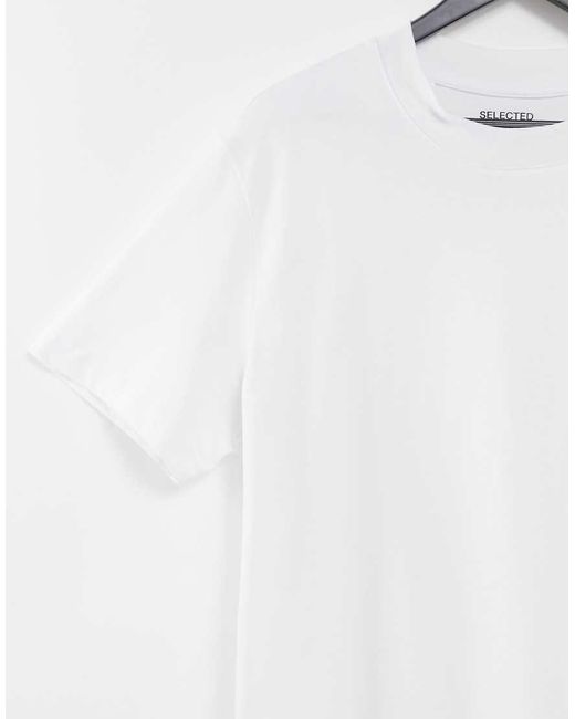 SELECTED White Homme Relaxed T-shirt for men