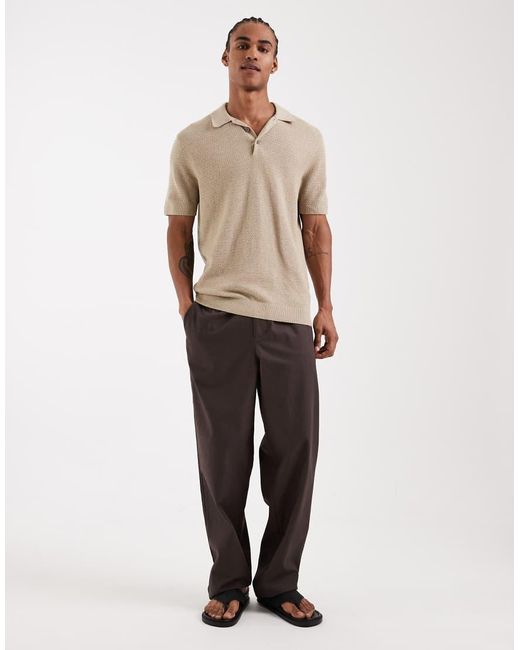 Jack & Jones Natural Premium Knitted Polo for men