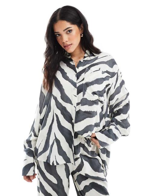 ASOS White Linen Blend Oversized Shirt