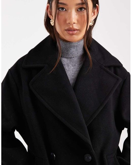Monki White Double Breasted Longline Jacket