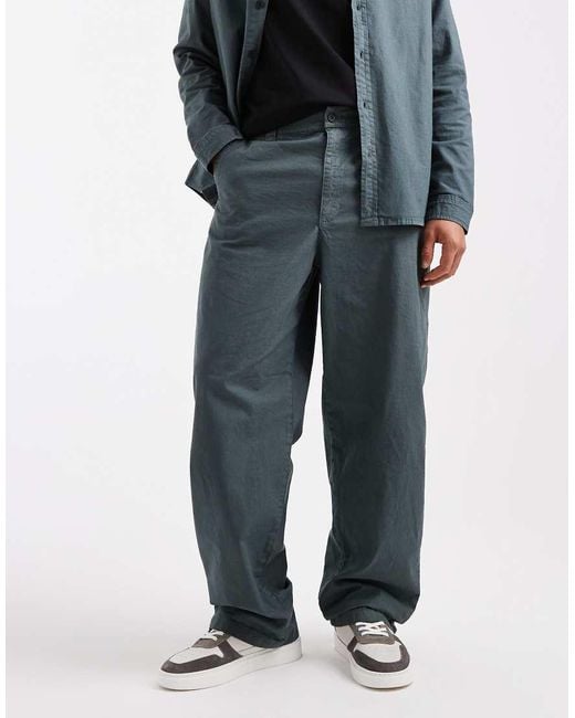 Pantaloni Dritti Ampi di ASOS in Gray da Uomo