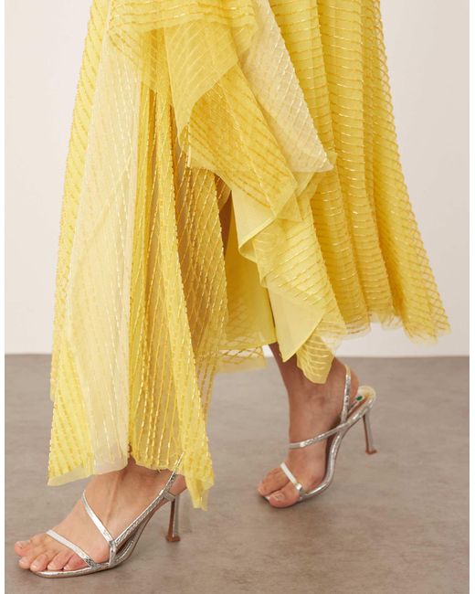 Plissé Ombre Blouse & Skirt Set