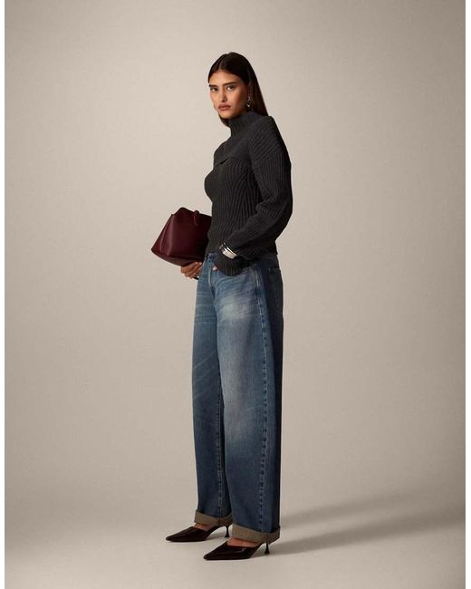 ARRANGE Blue Tova Tapered Curved Leg Jeans With Roll Hem