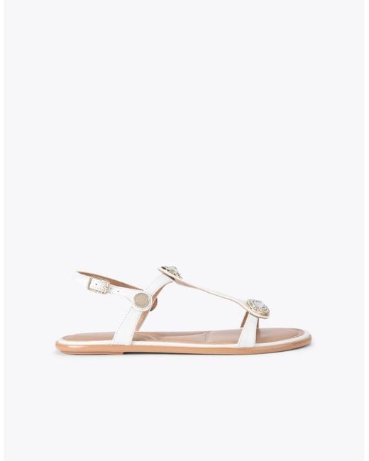 Carvela Kurt Geiger White Amalia Sandal Flat Sandals