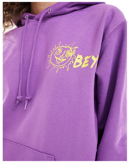 Obey Purple Unisex Sun Graphic Hoodie