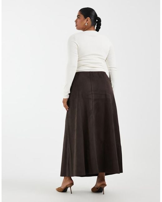 ONLY White Faux Suede Maxi Skirt