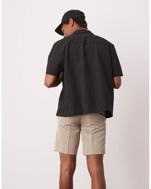 ASOS Natural Smart Straight Leg Shorts for men