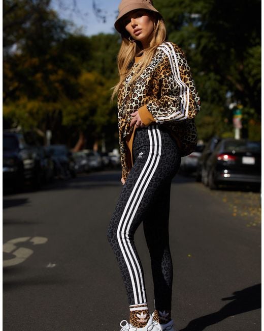 Adidas Originals Black 'leopard Luxe' leggings