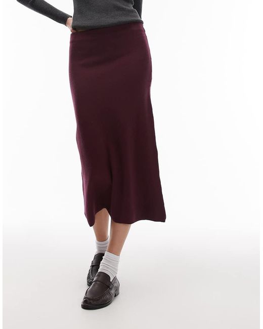 ASOS Red Fine Knit Knitted 90's Length Skirt Co-ord