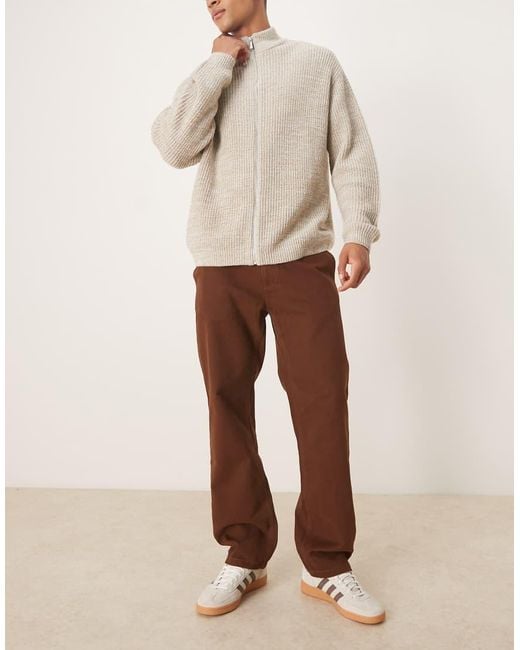 Chino Dritti Marroni di ASOS in Brown da Uomo