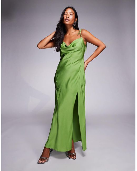 ASOS Green Asos design petite – maxikleid aus satin