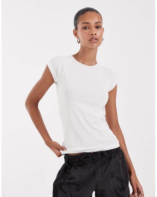 JJXX White Raglan Fitted T-Shirt