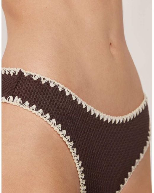 Calzedonia Black Bikini Bottoms Bicolor Embroidery