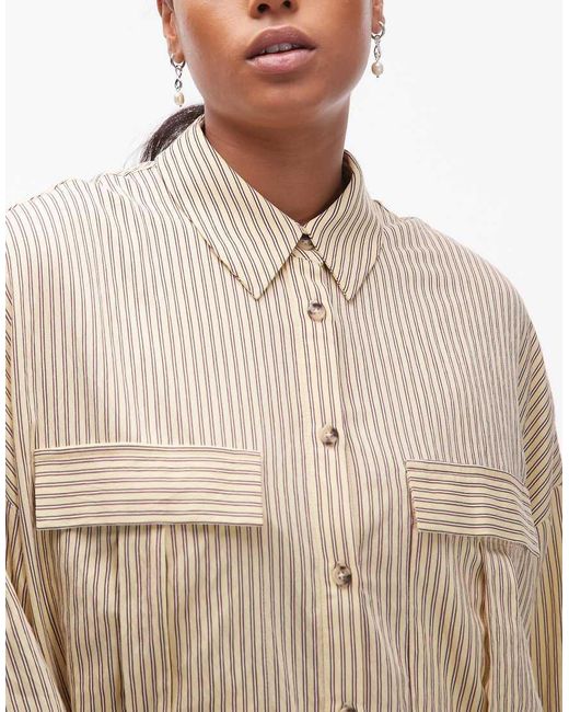 ASOS Natural Asos Design Curve Relaxed Shirt Maxi Dress With Pockets