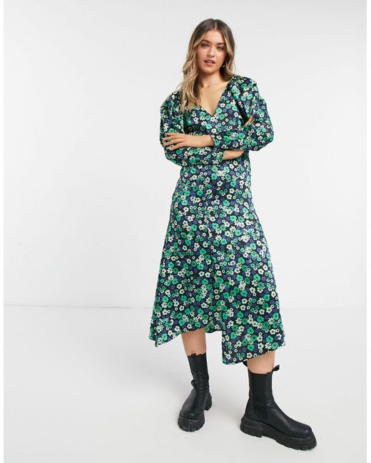 topshop long green dress