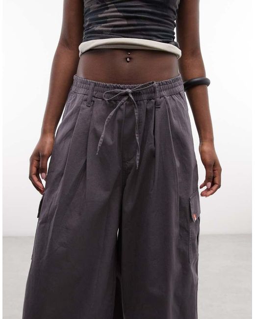 Collusion Black Utility Pocket baggy Cargo Pants