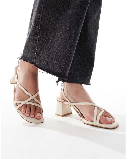 & Other Stories Black Leather Heeled Strappy Sandals