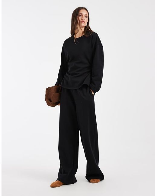 Vero Moda Black Cinched Waist Sweatshirt Co-ord