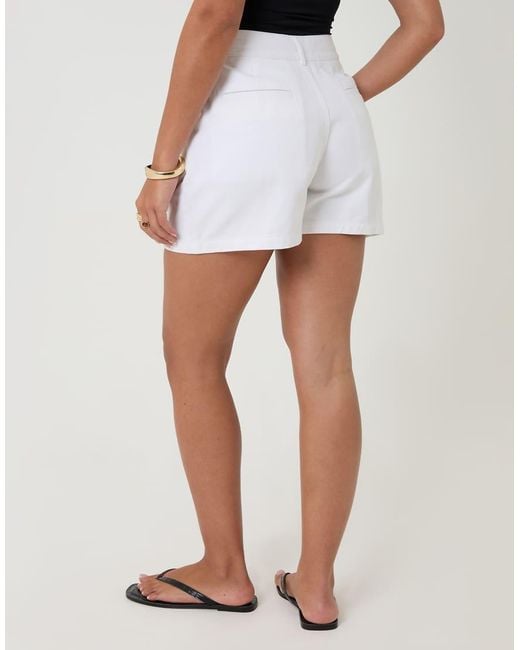 Threadbare White Denim Tailored Shorts