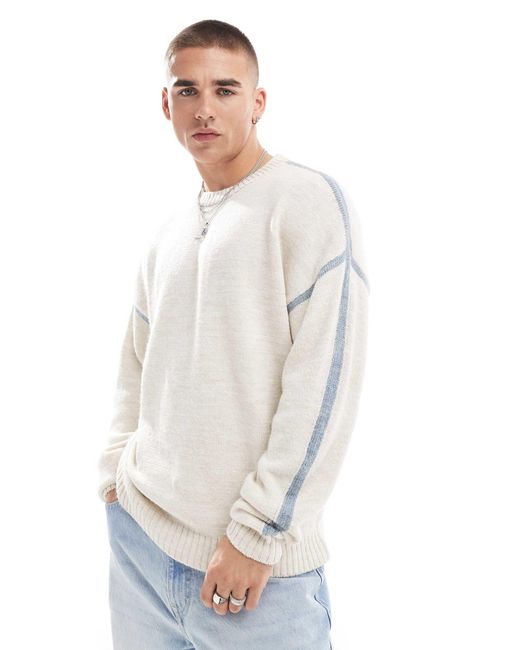 ASOS Ruimvallende Gebreide Trui in het Wit voor heren Lyst NL