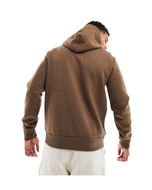 Sudadera marrón jaspeado con capucha y logo central Polo Ralph Lauren de hombre de color Brown