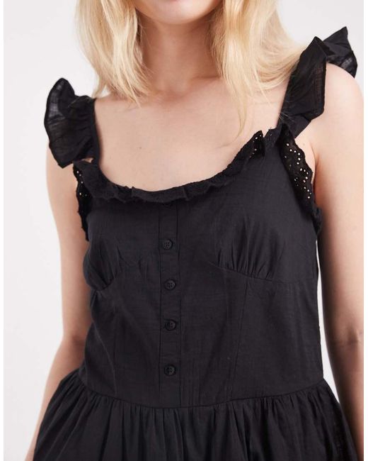 Cotton On Black Boho Mini Dress