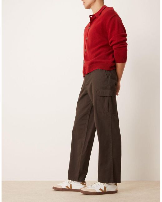 New Look Red Relaxed Cargo Trouser for men