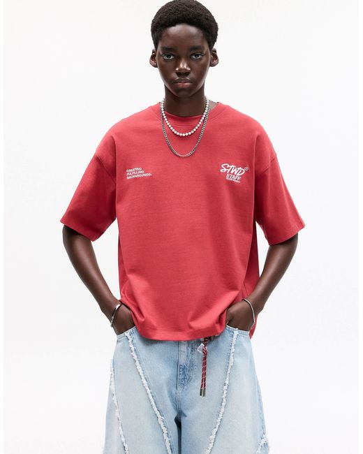 Pull&Bear – stwd – t-shirt in Red für Herren