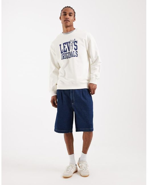 Levi's White Logo Graphic Relaxed Sweatshirt for men