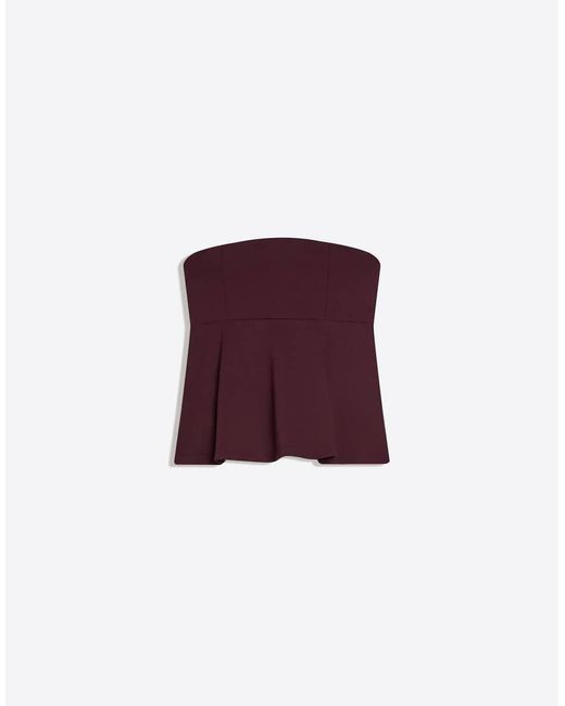 Bershka Red Peplum Bandeau Top