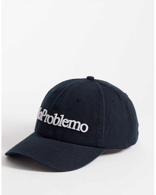 No Problemo Blue 100% Cotton Logo Cap for men