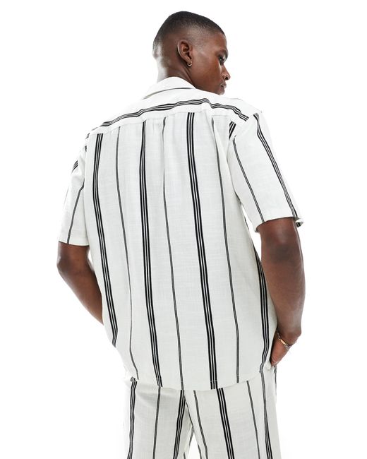 Only & Sons – hemd im leinenlook in White für Herren